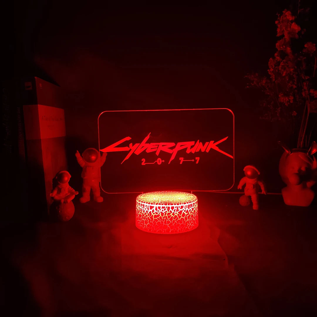 Punk Style V Figurine Nightlight Edgerunners Lighting Model 3D Illusion Lamp for Gamers Room Christmas Gift Gaming Room Setup