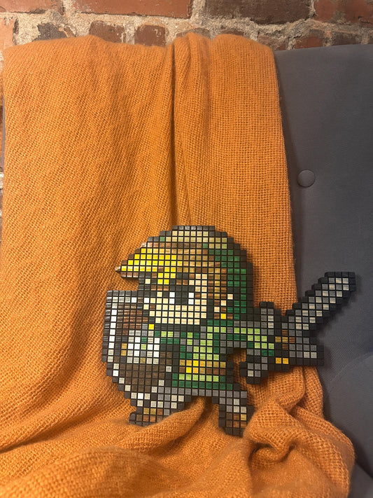 Handmade 8-Bit Toon Link Wall Art: Retro Gaming Decor