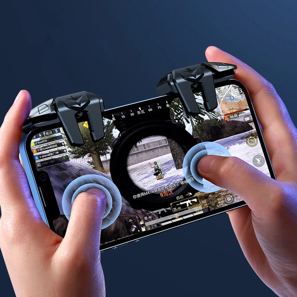 X8 Mobile Game Trigger for PUBG Phone Gaming Controller 6 Finger Trigger Sensitive Shooting Gamepad L1 R1 Aim Keys Gaming Handle