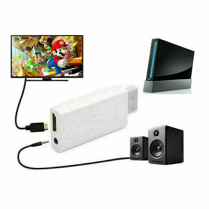 Portable Wii to HDMI Wii2Hdmi Full HD Converter Audio Output Adapter TV Black