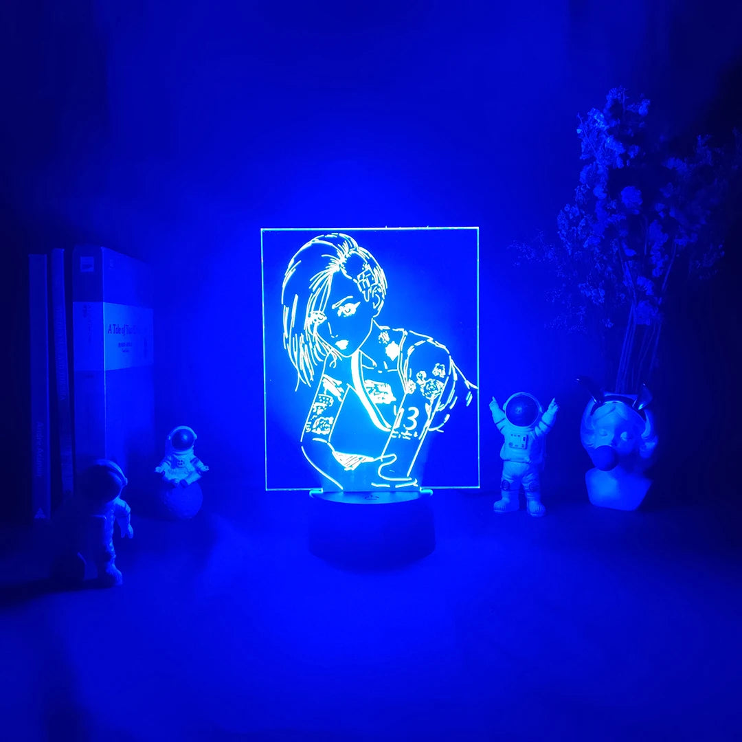 Punk Style V Figurine Nightlight Edgerunners Lighting Model 3D Illusion Lamp for Gamers Room Christmas Gift Gaming Room Setup