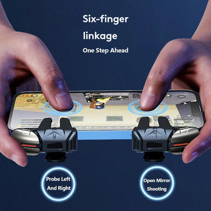X8 Mobile Game Trigger for PUBG Phone Gaming Controller 6 Finger Trigger Sensitive Shooting Gamepad L1 R1 Aim Keys Gaming Handle