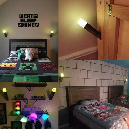 Minecraft Lamp | Pixel Fakkel Met Warm LED Licht