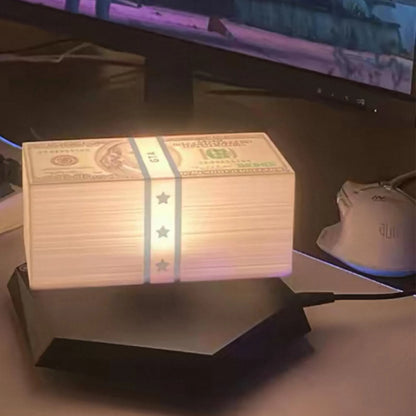 Magnetic Levitating Money Lamp Floating Glowing Cash Gamer Desk Setup Cyberpunk Decor Gift