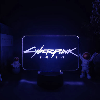 Punk Style V Figurine Nightlight Edgerunners Lighting Model 3D Illusion Lamp for Gamers Room Christmas Gift Gaming Room Setup