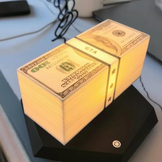 Magnetic Levitating Money Lamp Floating Glowing Cash Gamer Desk Setup Cyberpunk Decor Gift