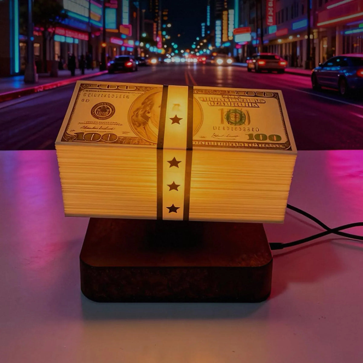 Magnetic Levitating Money Lamp Floating Glowing Cash Gamer Desk Setup Cyberpunk Decor Gift