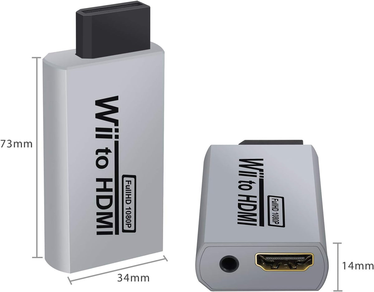 Wii to Hdmi Converter Wii to HDMI Adapter 720P and 1080P Wii2Hdmi Adapter Connector Output Video with 3.5Mm Audio Jack - Supports All Wii Display Modes