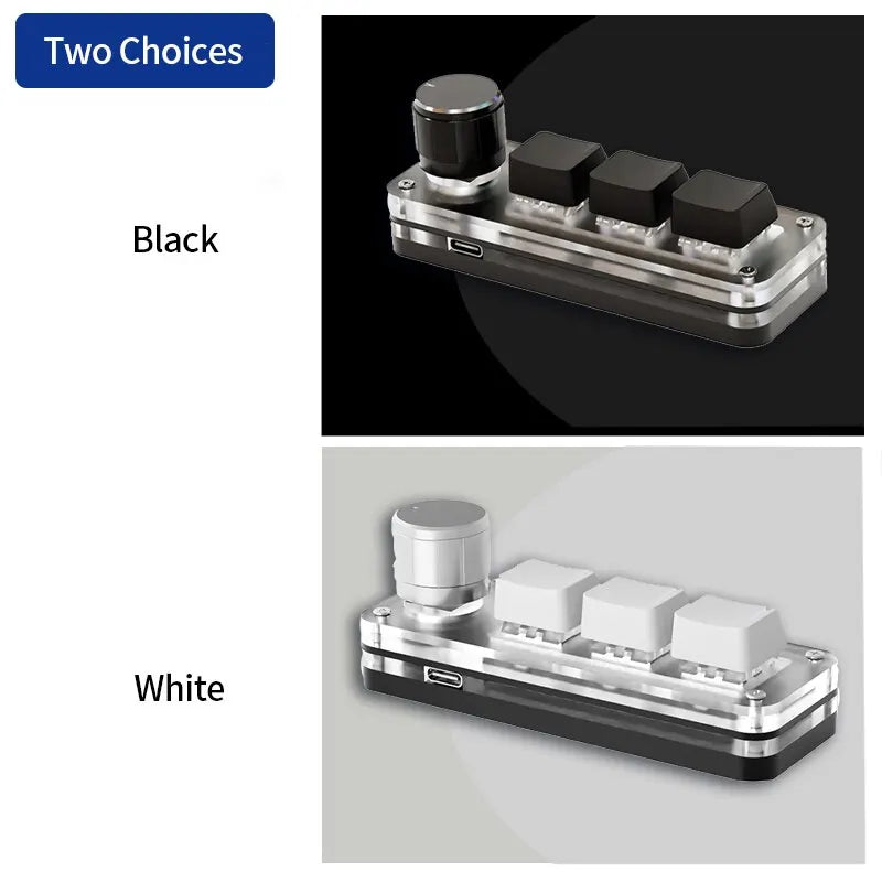 USB Mechanical Keyboard Gamer 3Keys Macro Custom Keyboard RGB Gaming Custom Programming Knob Mini Keyboard Keypads for Photoshop
