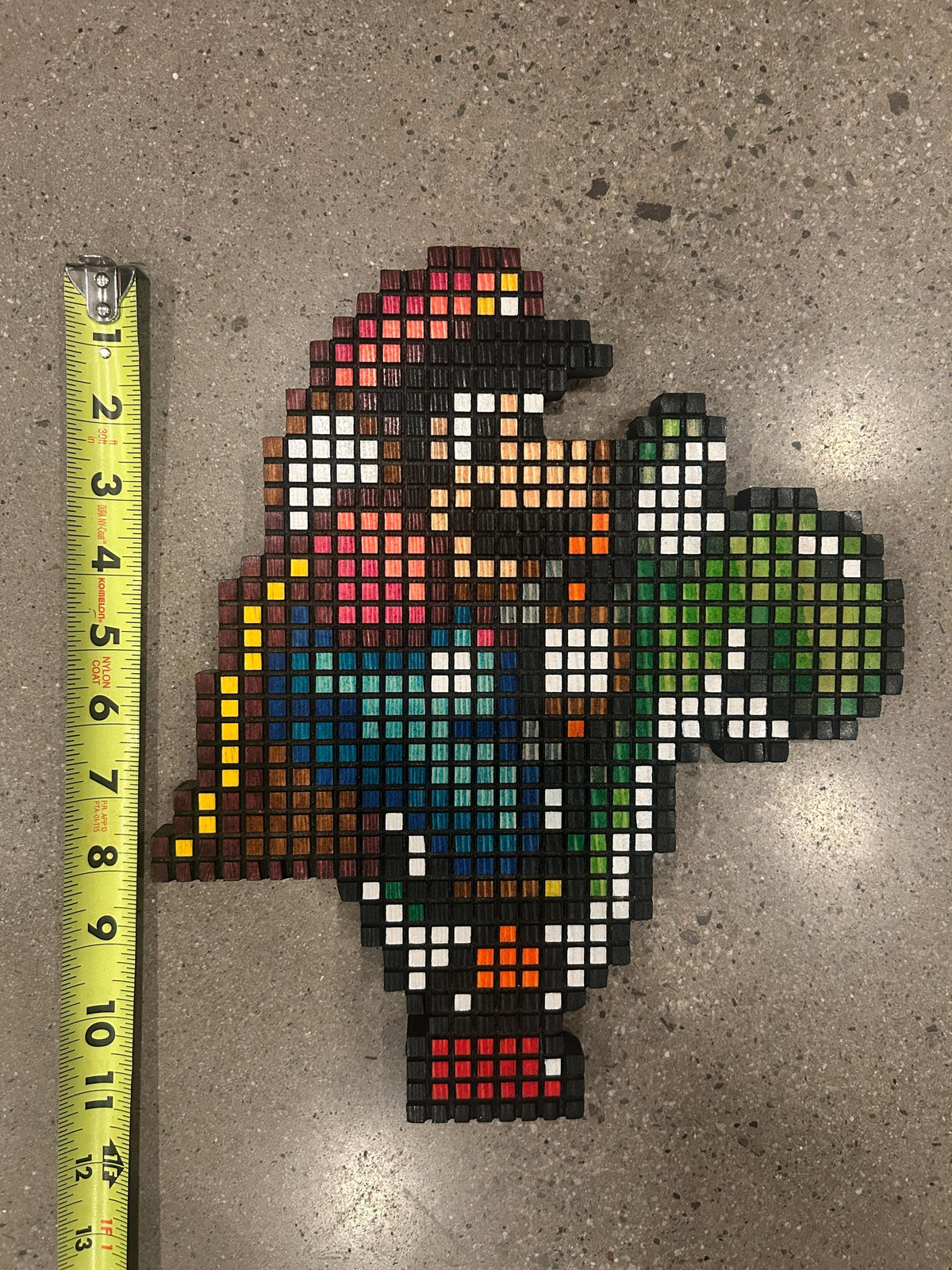 Handmade 8-Bit Mario Riding Yoshi Wooden Wall Art