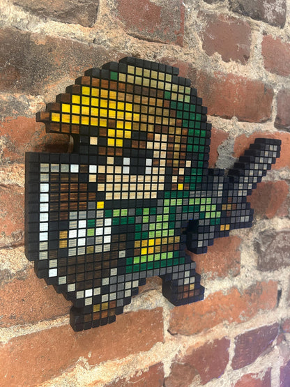 Handmade 8-Bit Toon Link Wall Art: Retro Gaming Decor
