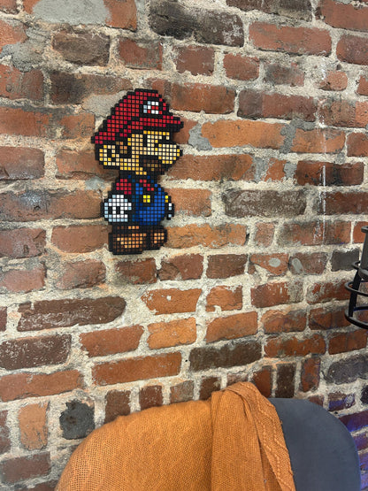 Handmade 8-Bit Paper Mario Wooden Wall Art