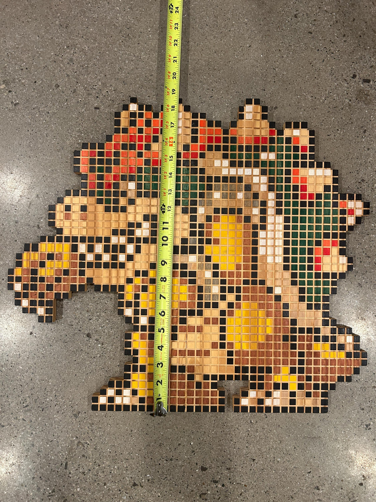 8-Bit Bowser Wall Art - Wooden Pixel Decor | Handmade Retro Gaming Gift for Gamers and Collectors and Mancave