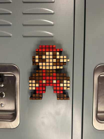 8-Bit Gaming Character Magnets (Mario, Luigi, Link) - Wooden Pixel Decor | Handmade Retro Gaming Gift for Gamers and Collectors and Mancave