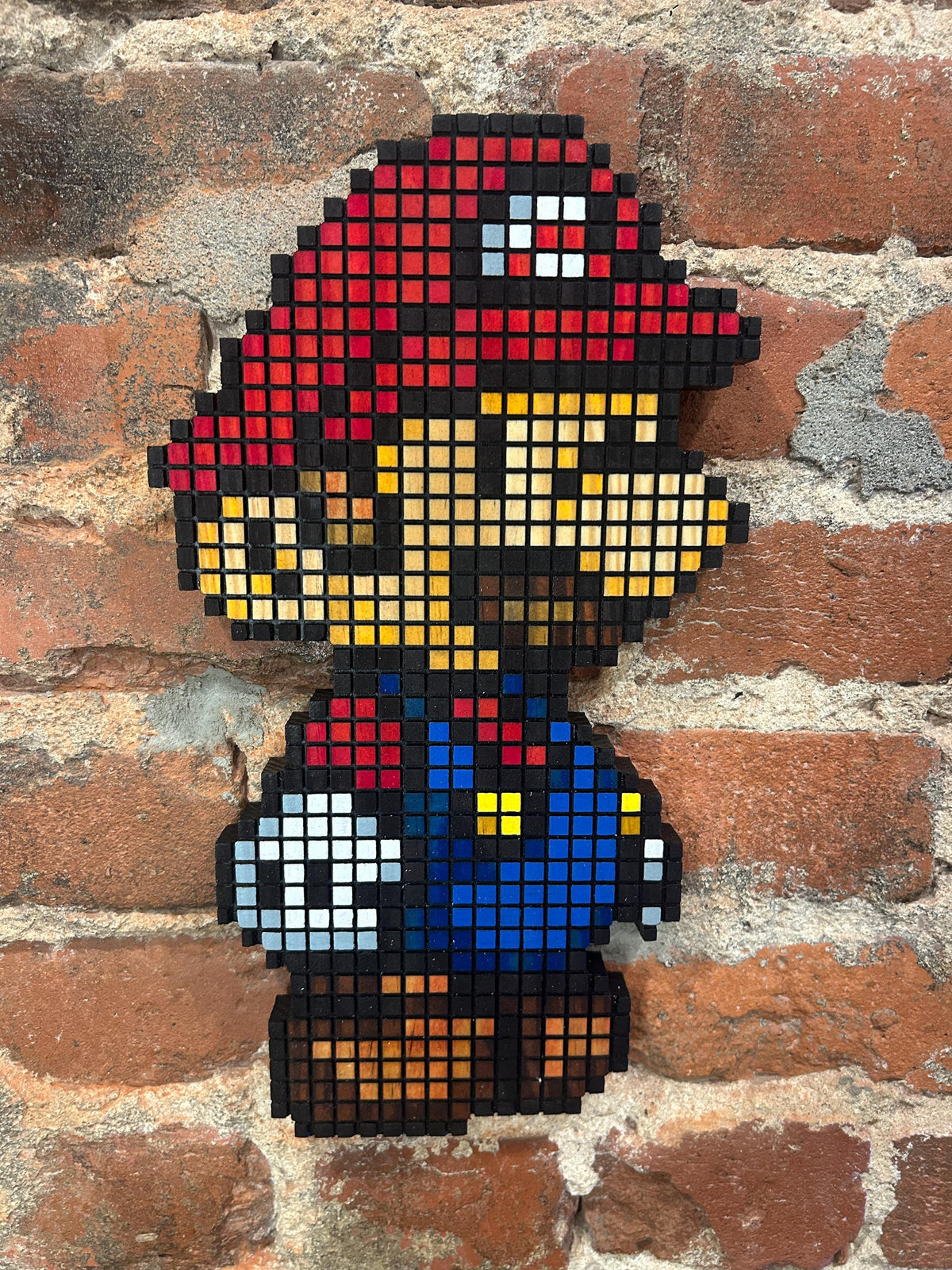 Handmade 8-Bit Paper Mario Wooden Wall Art