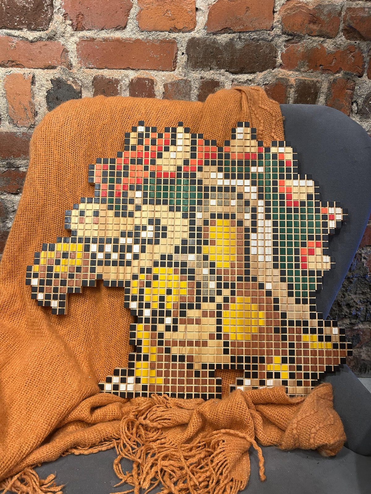 8-Bit Bowser Wall Art - Wooden Pixel Decor | Handmade Retro Gaming Gift for Gamers and Collectors and Mancave