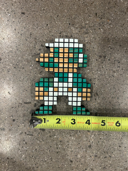 8-Bit Gaming Character Magnets (Mario, Luigi, Link) - Wooden Pixel Decor | Handmade Retro Gaming Gift for Gamers and Collectors and Mancave